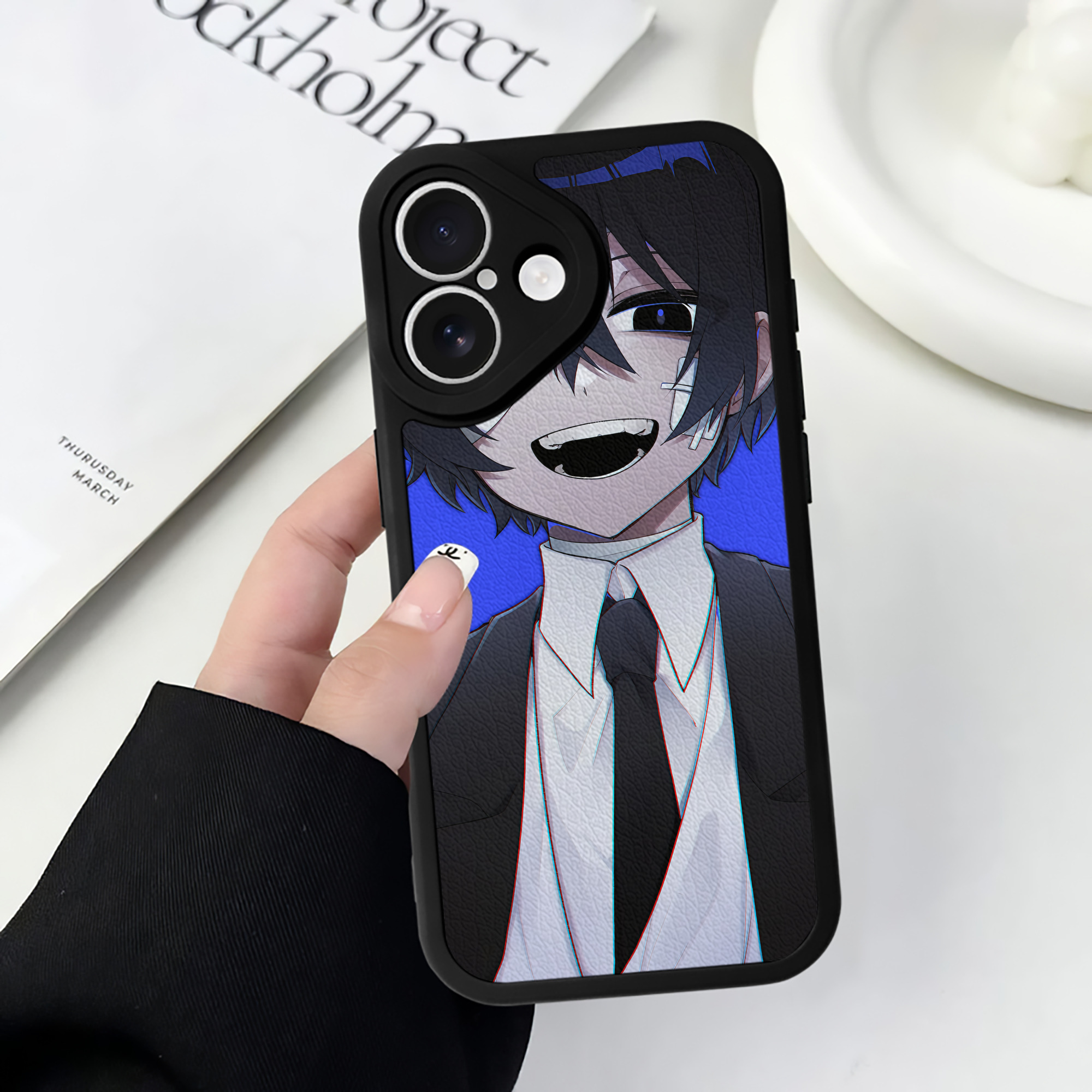 （画像用） 文豪ストレイドッグス Bungo Stray Dogs 【iPhone 16シリーズ対応】シリコンスマホケース（レザー調） 材質：シリコン